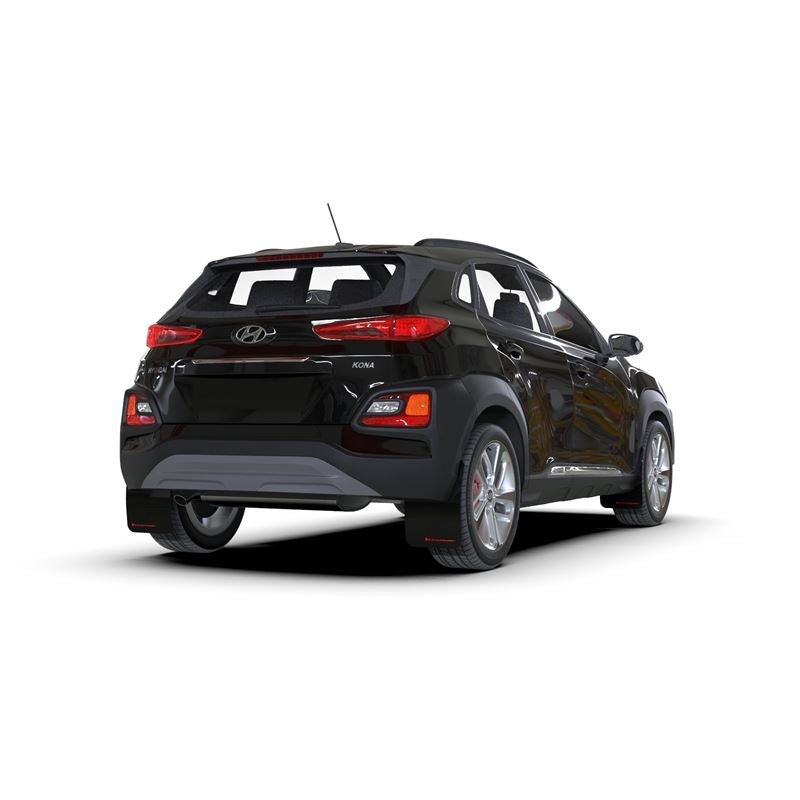 Rally Armor Black Mud Flap/White Logo for 2018-2021 Hyundai Kona (MF63-UR-BLK/WH)