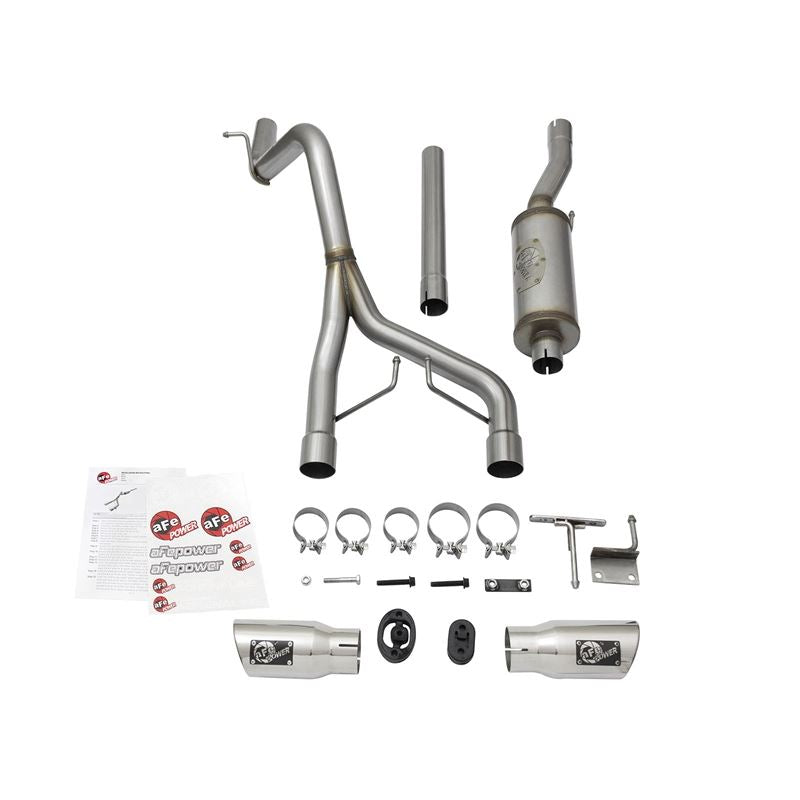 aFe Rebel Series 2-1/2in 409 Stainless Steel Cat-Back Exhaust System w/Polished Tip (49-48056-P)