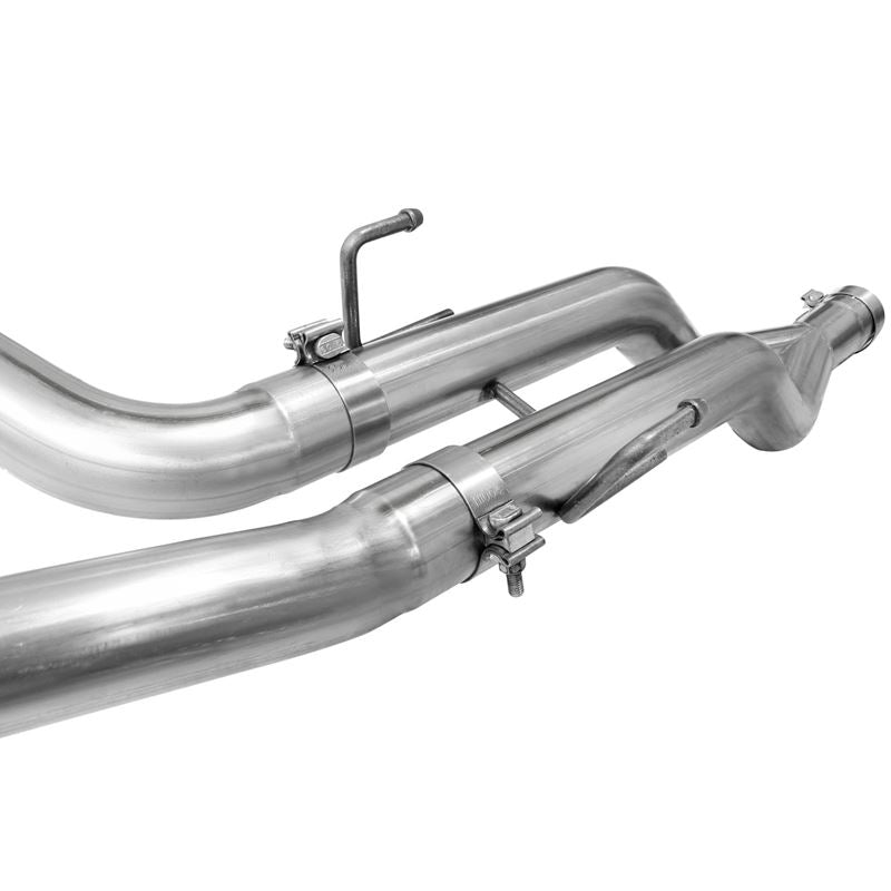 aFe Large Bore-HD 3 IN 409 Stainless Steel DPF-Back Exhaust System w/Polished Tip (49-42045-P)