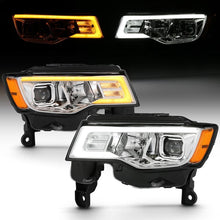 Load image into Gallery viewer, ANZO USA Projector Headlight Set w/Plank Style Switchback Chrome w/Amber Pair (111419)