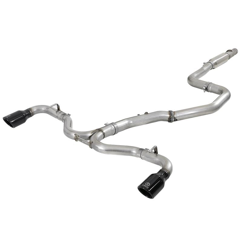 Takeda 3 IN to 2-1/2 IN 304 Stainless Steel Cat-Back Exhaust System w/ Black Tip (49-37003-1B)