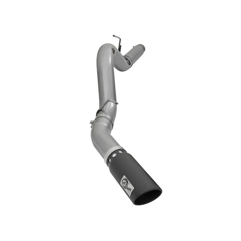 aFe Large Bore-HD 5 IN 409 Stainless Steel DPF-Back Exhaust System w/Black Tip (49-44081-B)