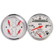 Load image into Gallery viewer, AutoMeter Arctic White 3-3/8 Quad Gauge and Tach/Speedo Combo (1309)