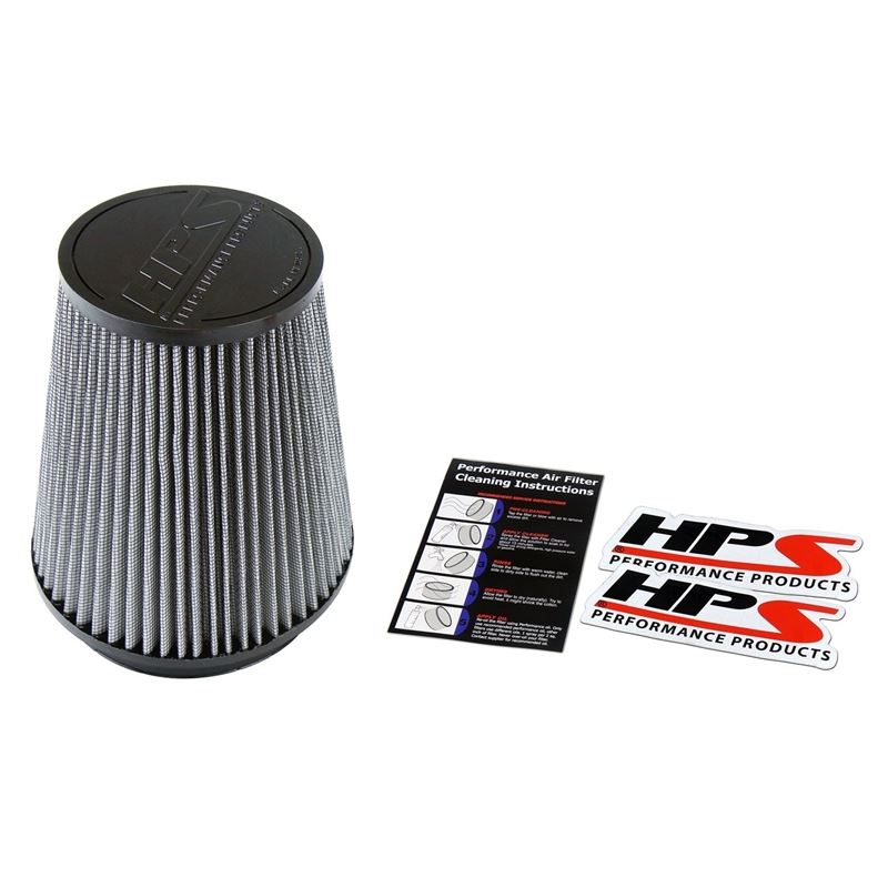 HPS High Flow Performance Air Filter,6" Flange ID,9" Length,Washable,Reuseable (HPS-4304)