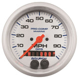 AutoMeter Gauge GPS Speedometer 3-3/8in 100 MPH Marine White Gauge (200636)