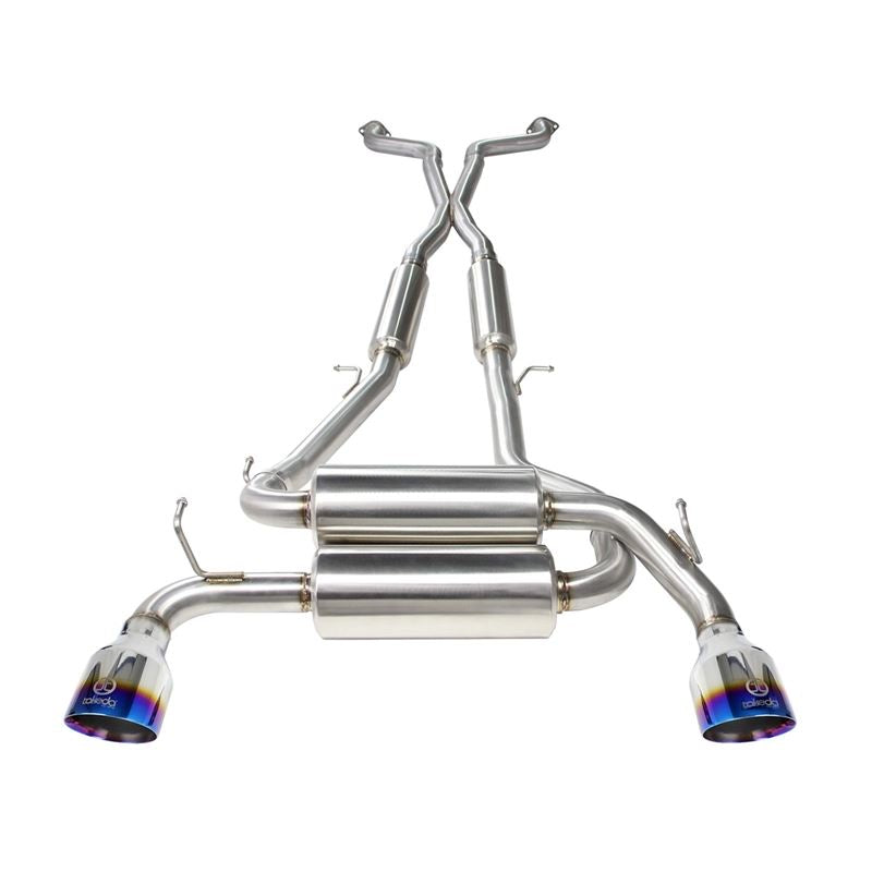 Takeda 2-1/2 IN 304 Stainless Steel Cat-Back Exhaust System w/ Blue Flame Tips (49-36103-L)