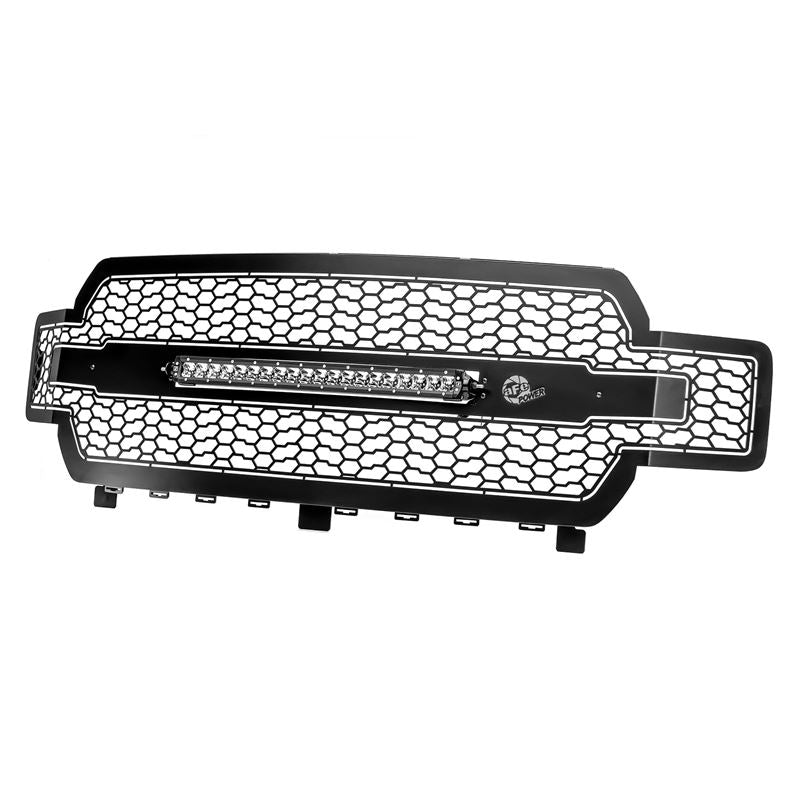 aFe Scorpion Complete Replacement Tread Design Grille Flat Black w/ LED Lights (79-21008L)