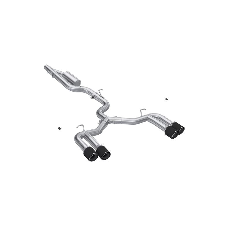 MBRP Exhaust 22-24 Audi S3 2.0L Armor Pro T304 SS 3in Cat-Back Quad Split Rear Exhaust w/ Carbon Fiber Tips (S46203CF)