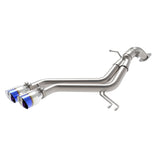 Takeda 3 IN to 2-1/2 IN 304 Stainless Steel Axle-Back Exhaust w/ Blue Flame Tip for 2013-2017 Hyundai Veloster(49-37019-L)