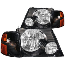 Load image into Gallery viewer, ANZO USA 2002-2005 Ford Explorer Crystal Headlights Black w/ Corner Lights 2pc (111071)