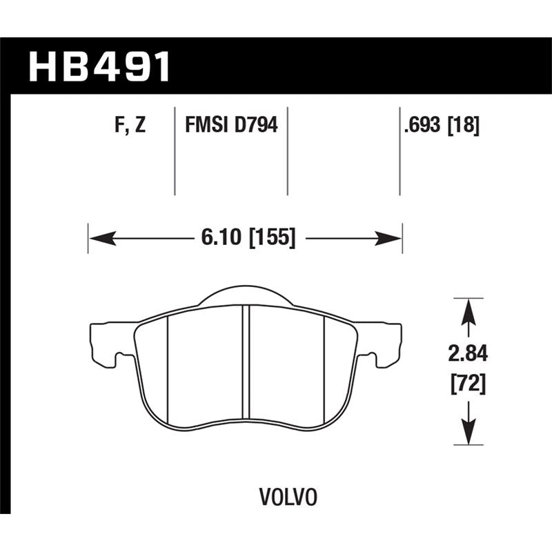 Hawk Performance Performance Ceramic Brake Pads (HB491Z.693)