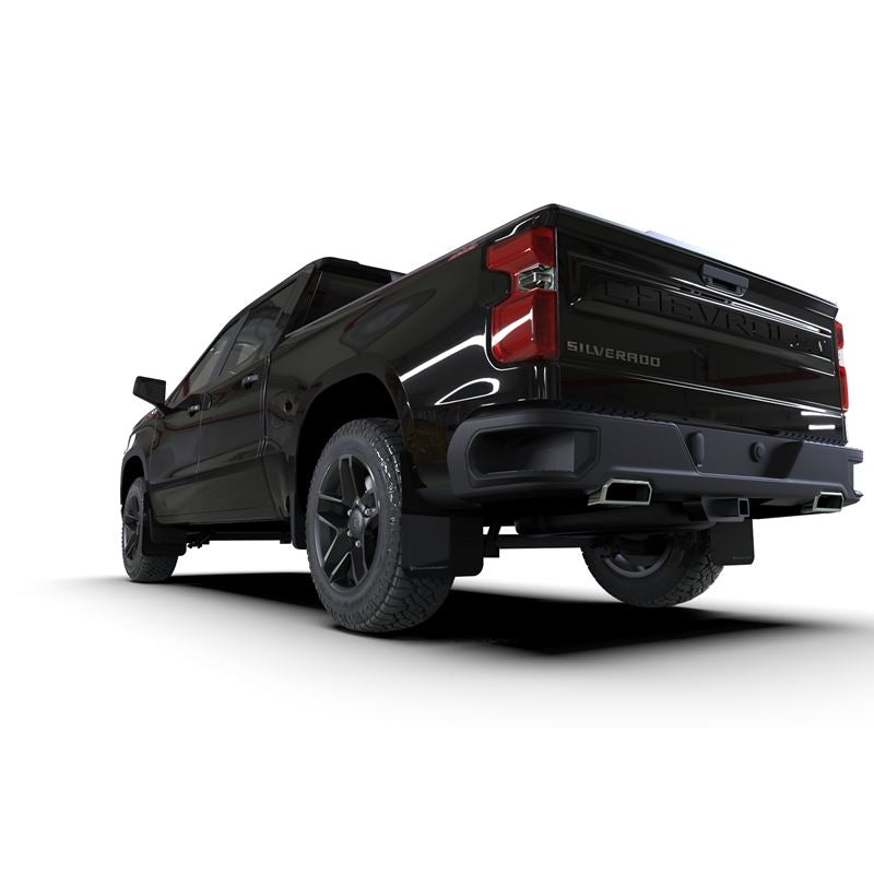 Rally Armor Black Mud Flap/Metallic Black Logo for 2019-24 Gen 4 Chevy Silverado 1500 (MF121-UR-BLK-MBK)