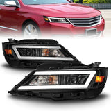 ANZO USA Square Projector LED Bar Headlights w/ Black Housing for 14-20 Chevrolet Impala (121574)