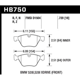 Hawk Performance Performance Ceramic Brake Pads (HB750Z.720)
