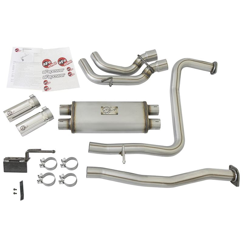 aFe Rebel Series 2-1/2" Cat-Back Exhaust System w/ Polished Tip (49-46126-P)