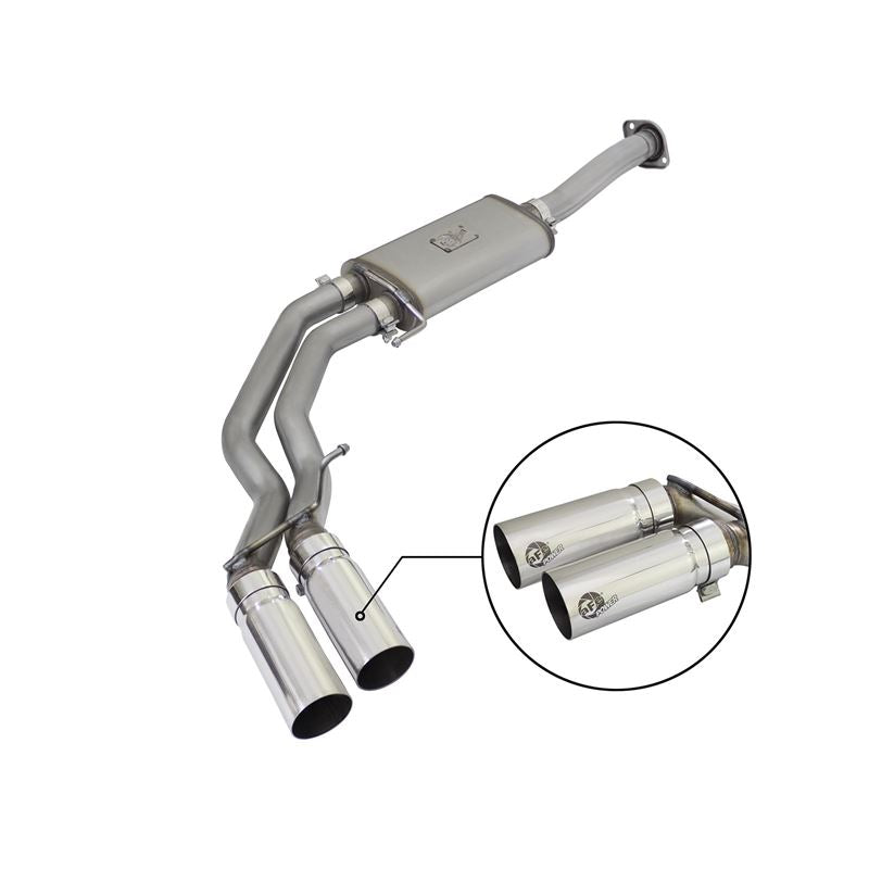 aFe Rebel Series 3 IN to 2-1/2 IN 409 Stainless Steel Cat-Back Exhaust w/ Polish Tip (49-43081-P)