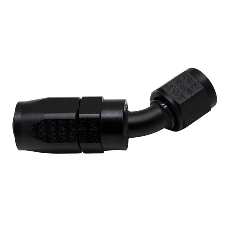 DeatschWerks 6AN Female Swivel 45-Degree Hose End CPE - Anodized Matte Black(6-02-0802-B)