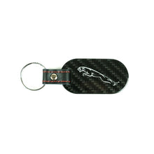 Load image into Gallery viewer, Fabspeed Jaguar Cat and Script Carbon Fiber Keyring (FS-CF-CKR-JAGS)