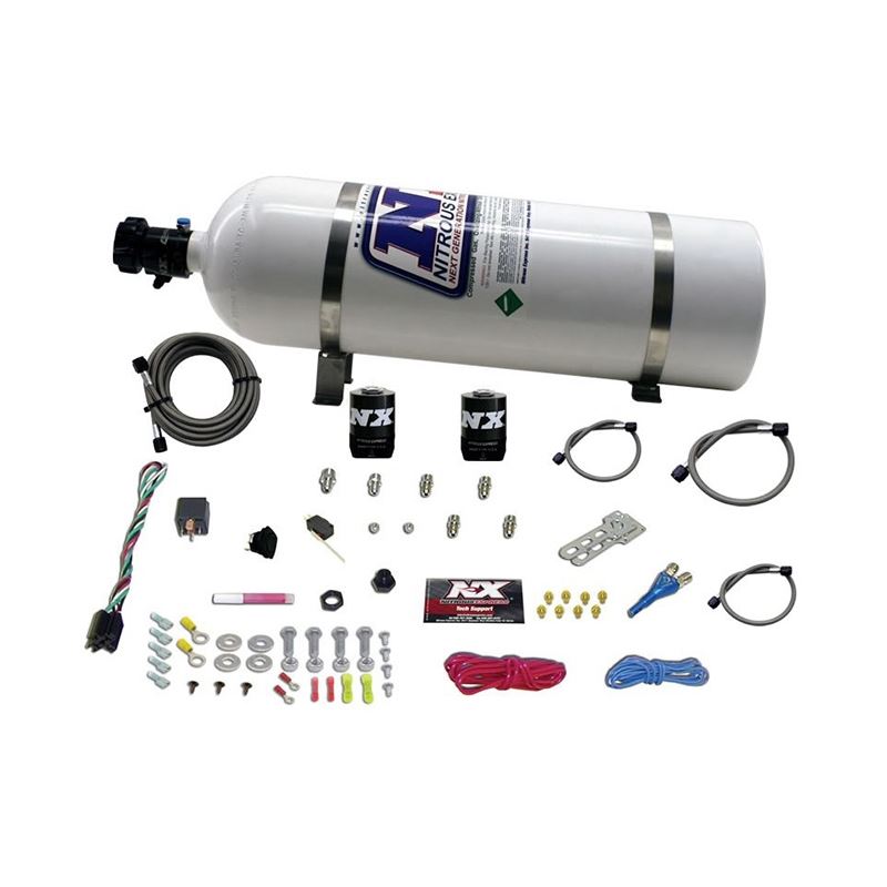 Nitrous Express E85 Universal Nitrous Kit for EFI (Single Nozzle Application) w/15lb Bottle (20915E85-15)