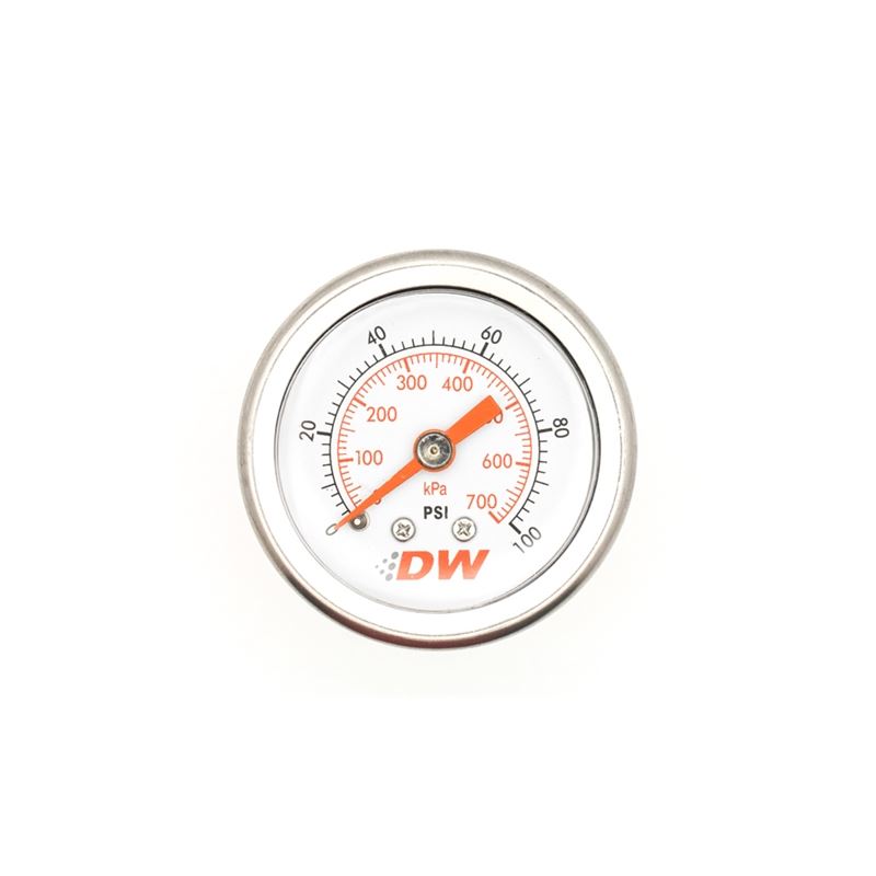 Deatschwerks Mechanical fuel pressure gauge. 1/8 NPT. 0-100 psi. 1.5" diameter. White face (6-01-G)