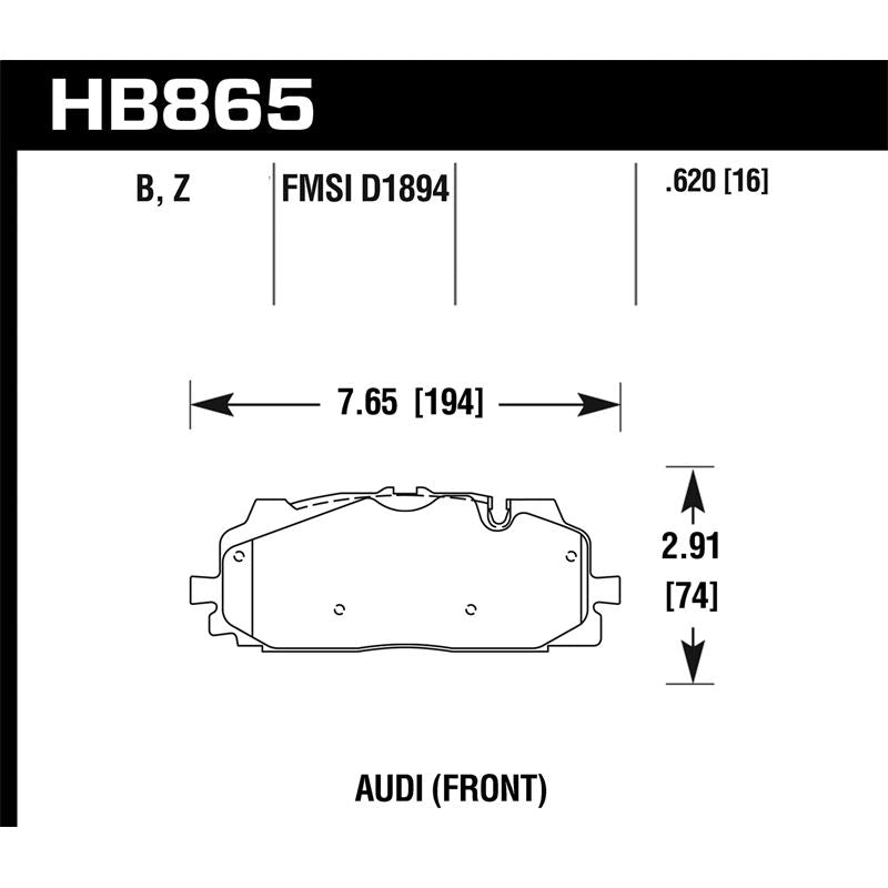 Hawk Performance HPS Disc Brake Pad for 2018-2019 Audi S4 (HB865B.620)