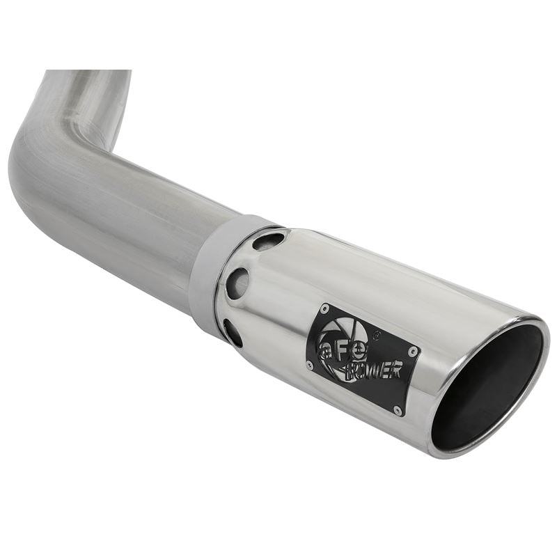 aFe Large Bore-HD 4 IN 409 Stainless Steel DPF-Back Exhaust System w/ Polished Tip (49-42006-P)