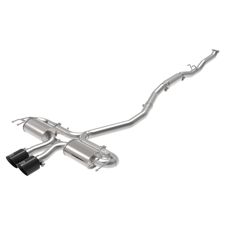 Takeda 3 IN 304 Stainless Steel Cat-Back Exhaust System w/ Black Tips (49-36624-B)