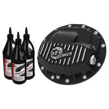 Load image into Gallery viewer, aFe Pro Series Front Differential Cover Black w/ Machined Fins and Gear Oil (46-70402-WL)