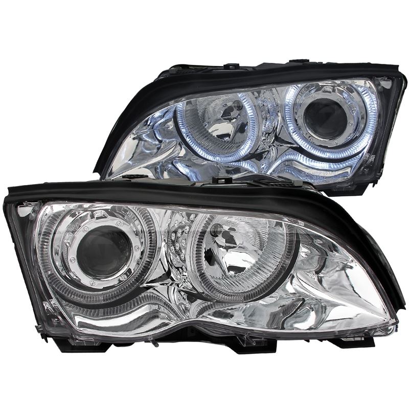 ANZO USA 2002-2005 BMW 3 Series E46 Projector Headlights w/ Halo Chrome (121212)