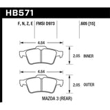 Hawk Performance Performance Ceramic Brake Pads (HB571Z.605)