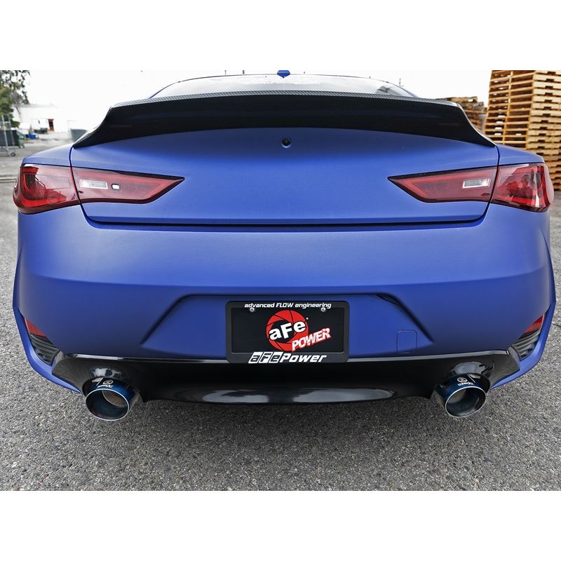 Takeda 2-1/2 IN 304 Stainless Steel Cat-Back Exhaust System w/ Blue Flame Tips (49-36134NM-L)