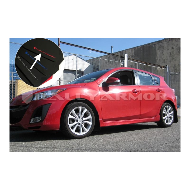 Rally Armor Black Mud Flap/Red logo for 2010-2013 Mazda 3 (MF17-UR-BLK/RD)