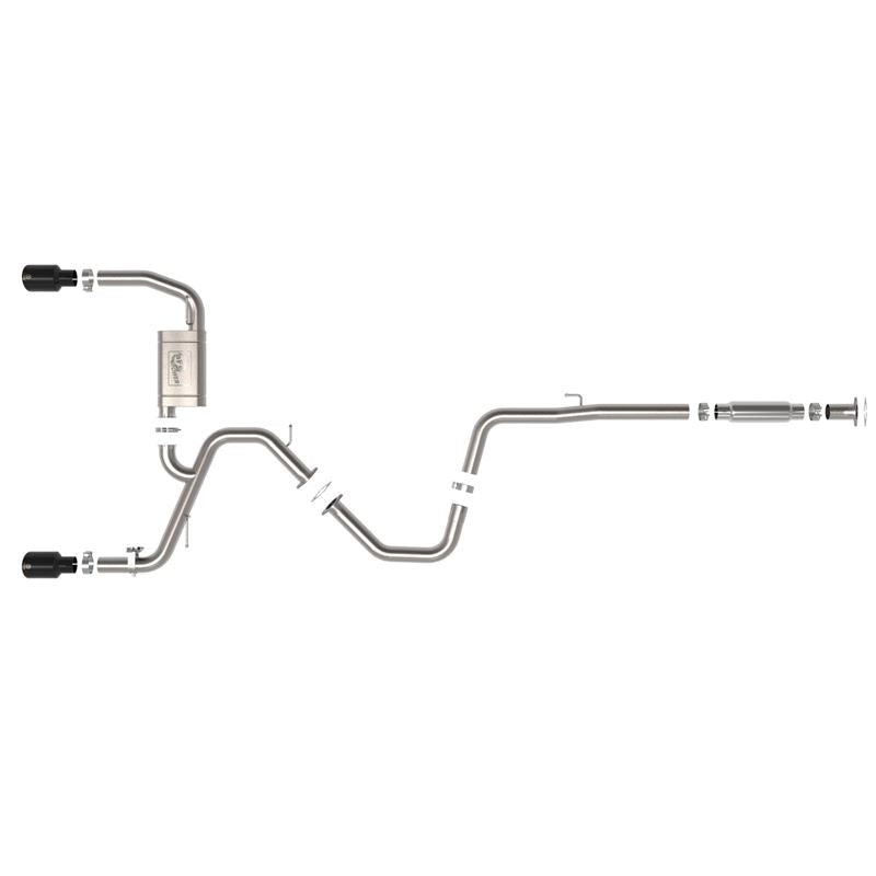 Takeda 3 IN 304 Stainless Steel Cat-Back Exhaust w/ Black Tips (49-37028-B)