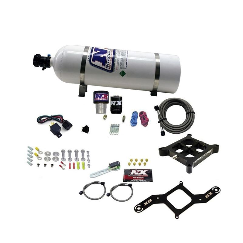 Nitrous Express Single Entry Crossbar RNC .178 4500 Flange Nitrous Kit (250-650HP) w/15lb Bottle (63940-15)