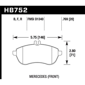 Hawk Performance HPS 5.0 Brake Pads (HB752B.769)