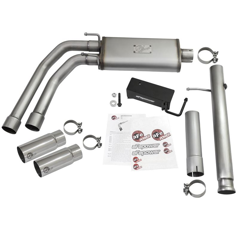 aFe Rebel Series 3 IN to 2-1/2 IN 409 Stainless Steel Cat-Back Exhaust w/ Polish Tip (49-44062-P)