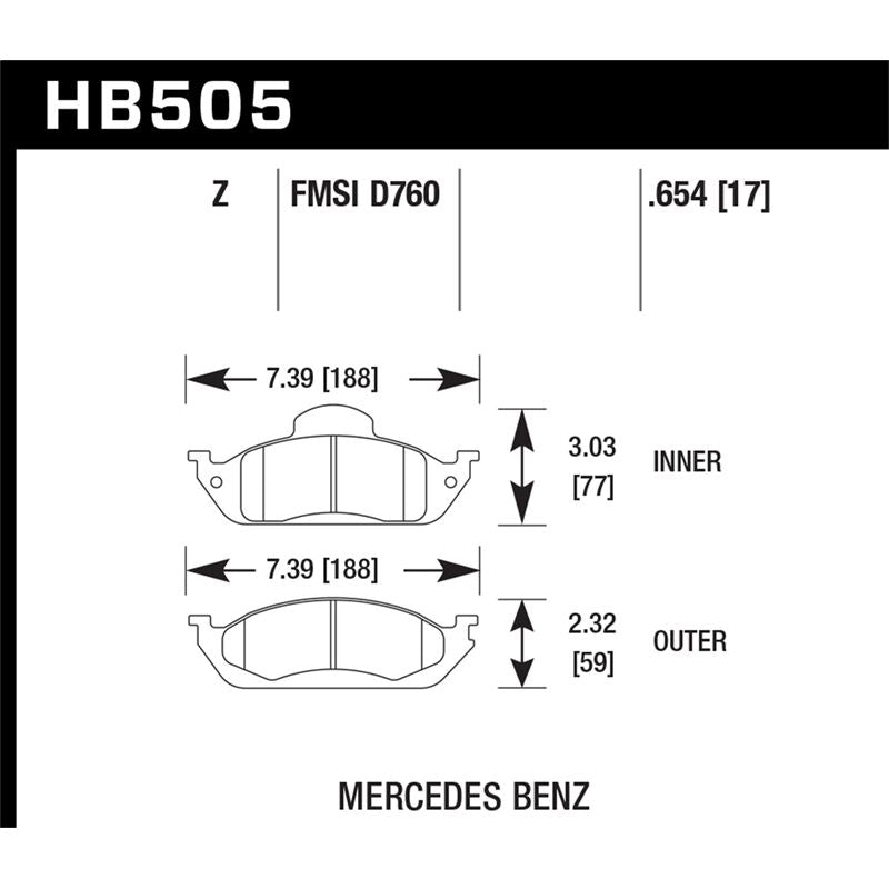 Hawk Performance Performance Ceramic Brake Pads (HB505Z.654)