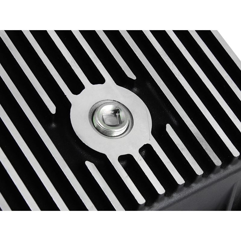 aFe Power Transmission Pan Black w/ Machined Fins (46-70222)