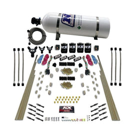 Nitrous Express 8 Cyl Dry Direct Port Dual Stage 4 Solenoids Nitrous Kit (200-600HP) w/15lb Bottle (93106-15)