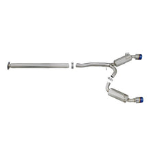 Load image into Gallery viewer, Takeda 3 IN to 2-1/2 IN 304 Stainless Steel Cat-Back Exhaust w/ Blue Flamed Tips (49-36701-L)