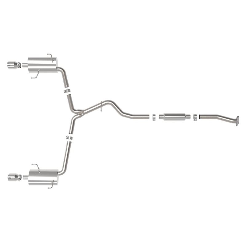 Takeda 2-1/2 IN to 2-1/4 IN 304 Stainless Steel Cat-Back Exhaust w/ Polished Tip (49-36804-P)