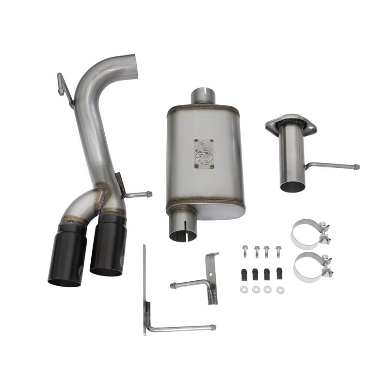 aFe Rebel Series 3 IN 409 Stainless Steel Cat-Back Exhaust System w/Black Tip (49-44061-B)