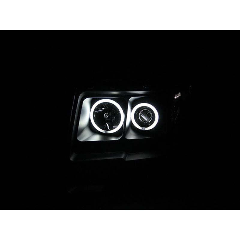 ANZO USA 2009-2014 Ford F-150 Projector Headlights w/ Halo Black (CCFL) (111161)