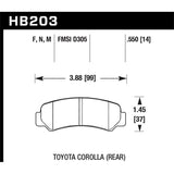 Hawk Performance HP Plus Brake Pads (HB203N.550)