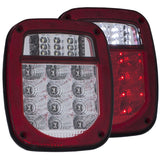 ANZO USA 1976-1985 Jeep Wrangler LED 2 Lens - Red/Clear, Chrome (861082)