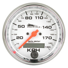 Load image into Gallery viewer, AutoMeter Pro-Cycle Gauge Speedo 3 3/4in 120 Mph Elec White (19351)