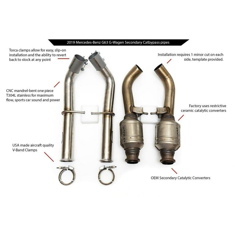 Fabspeed G63 AMG 2nd link comp. Pipes with XperTune Performance Software (19+) (FS.MER.G63.SCBEP)