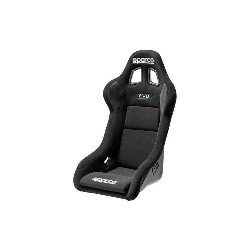 Sparco EVO QRT Racing Seats, Black/Black Cloth with Black Stitch (008007RNR)