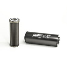 Load image into Gallery viewer, Deatschwerks In-line fuel filter element and housing kit stainless steel 100 micron-8AN160mm (8-03-160-100K)