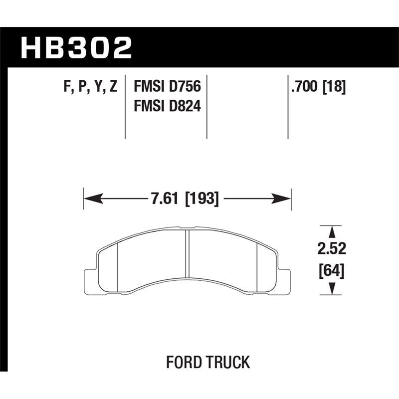 Hawk Performance Performance Ceramic Brake Pads (HB302Z.700)